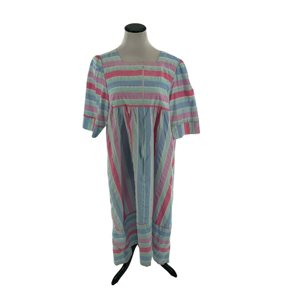 Striped Pastel Mini Dress in Pink and Light Blue